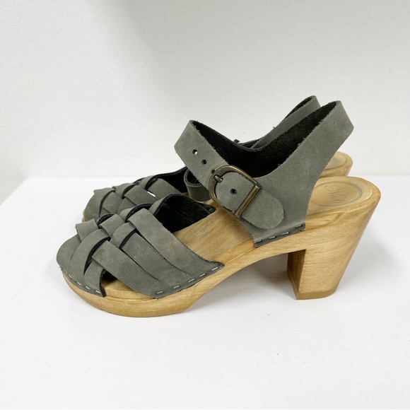 No 6 Store Clogs Woven Braided Sandals 37 Gray Suede 7 - Picture 4 of 7